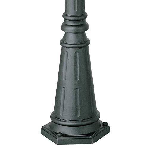 John Timberland Hepworth Traditional Outdoor Light Post And Cap Base Black Iron Aluminum Pole 76 3/4'' Accessory For Exterior Ho