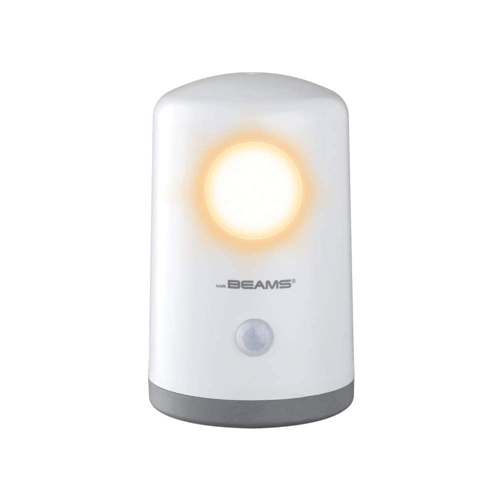 Beams MB750A 20 Lumen Amber Sleep Friendly Wireless Battery Powered Portable Motion Sensing Nightlight, 1-Pack, White