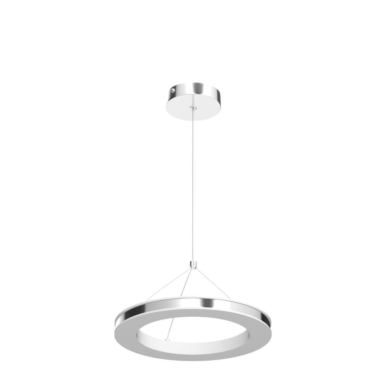 Chying Modern Led Pendant Light Kitchen Island Silver Ring Pendant Lighting 6500K Cool White Adjustable Height Ceiling Hanging Light Fixture For Bedroom Dining Room Living Room