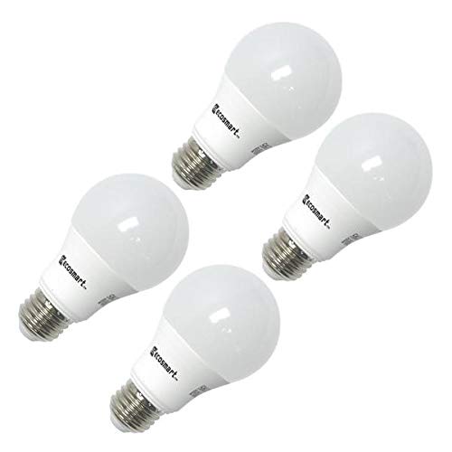 EcoSmart (4 Pack) A19 LED 60W Replacement Bulbs, Daylight White 5000K, 840 Lumens, Dimmable, Energy Star Rated, Medium Base E26
