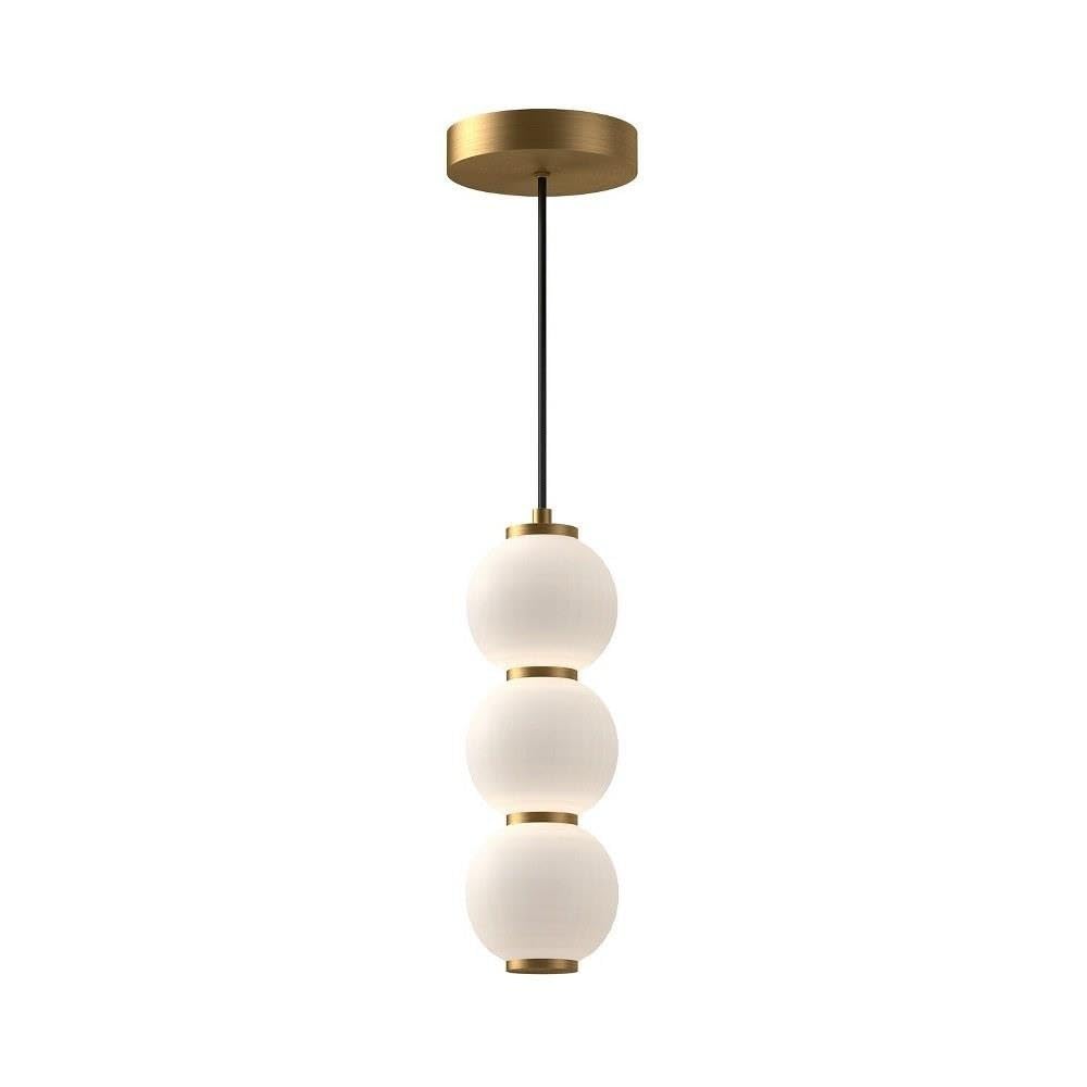 Alora Mood PD530313AGOP Bijou Pendant, LED, Aged Gold/Opal Matte Glass