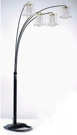 SQF 4-Arm Arch Floor Lamp with Dimmer (Black, 6966) Bulbs are not Included
