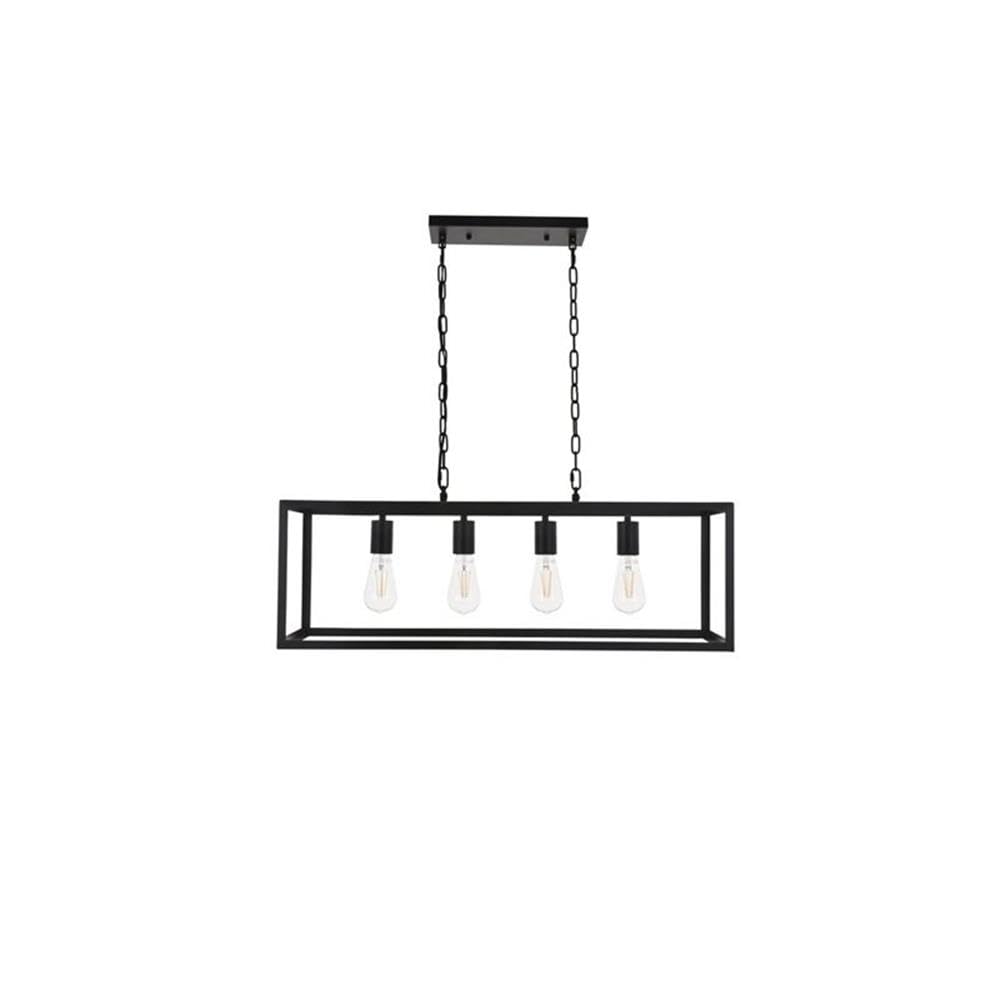 Living District Resolute 4-Light Mid-Century Metal Pendant In Black