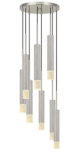 Cal Lighting Fx-3723-8P-Bs Transitional Led Pendant From Led Pendant Collection In Pewter, Nickel, Silver Finish, 16.00 Inches