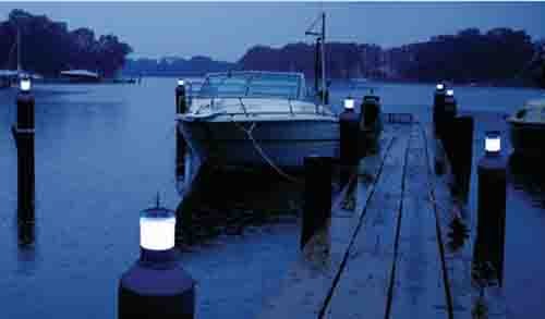 Boating Accessories New Solar Piling Cap Light Dock Edge 96-268-F 7.3" H X 4.5" Dia.