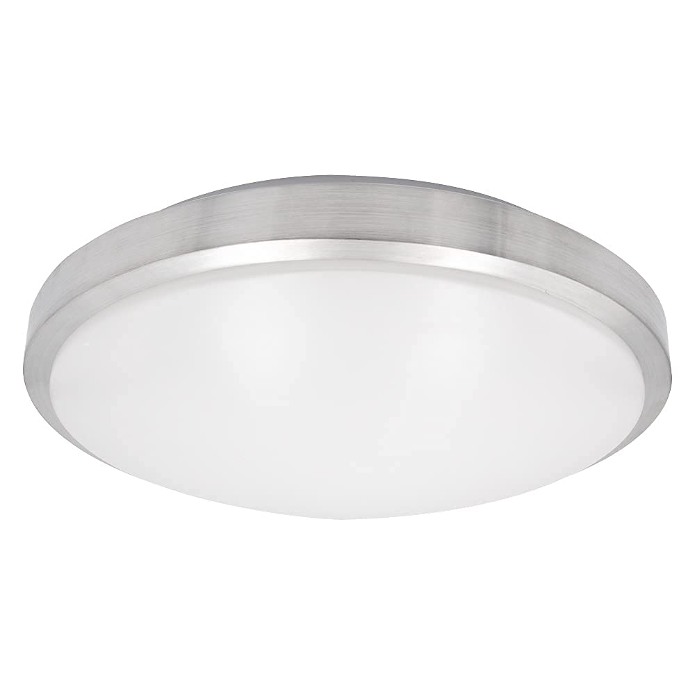 Maxxima 14 In. Led Round Flush Mount Ceiling Light Fixture,1600 Lumens, 3000K Warm White, Dimmable Indoor Fixture With Brushed A