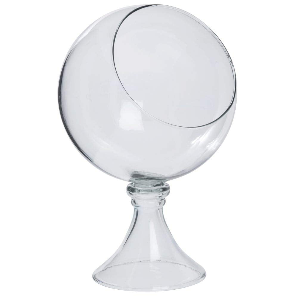 KALALOU Round Glass Store Display CV1208, Clear Glass, 11" x 16" t, Perfect for Showcasing Items
