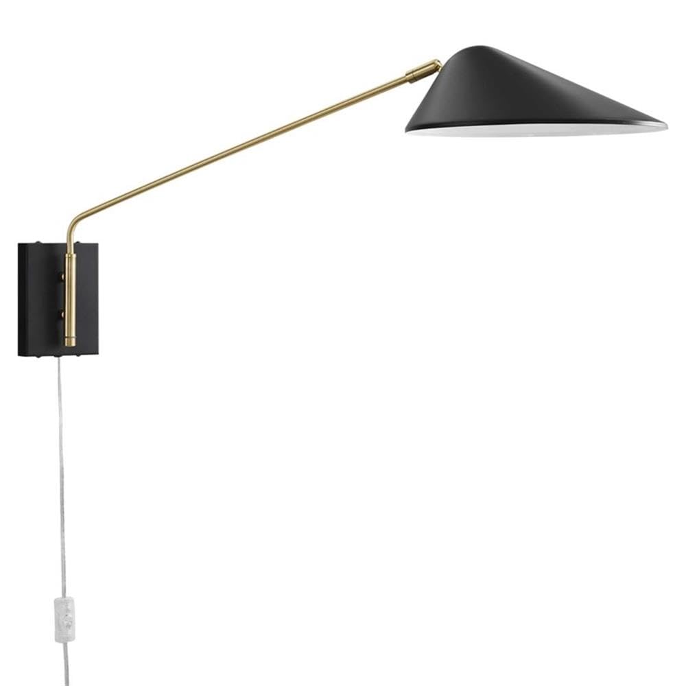 Modway Journey 24" 1-Light Modern Metal Swing Arm Wall Sconce In Black