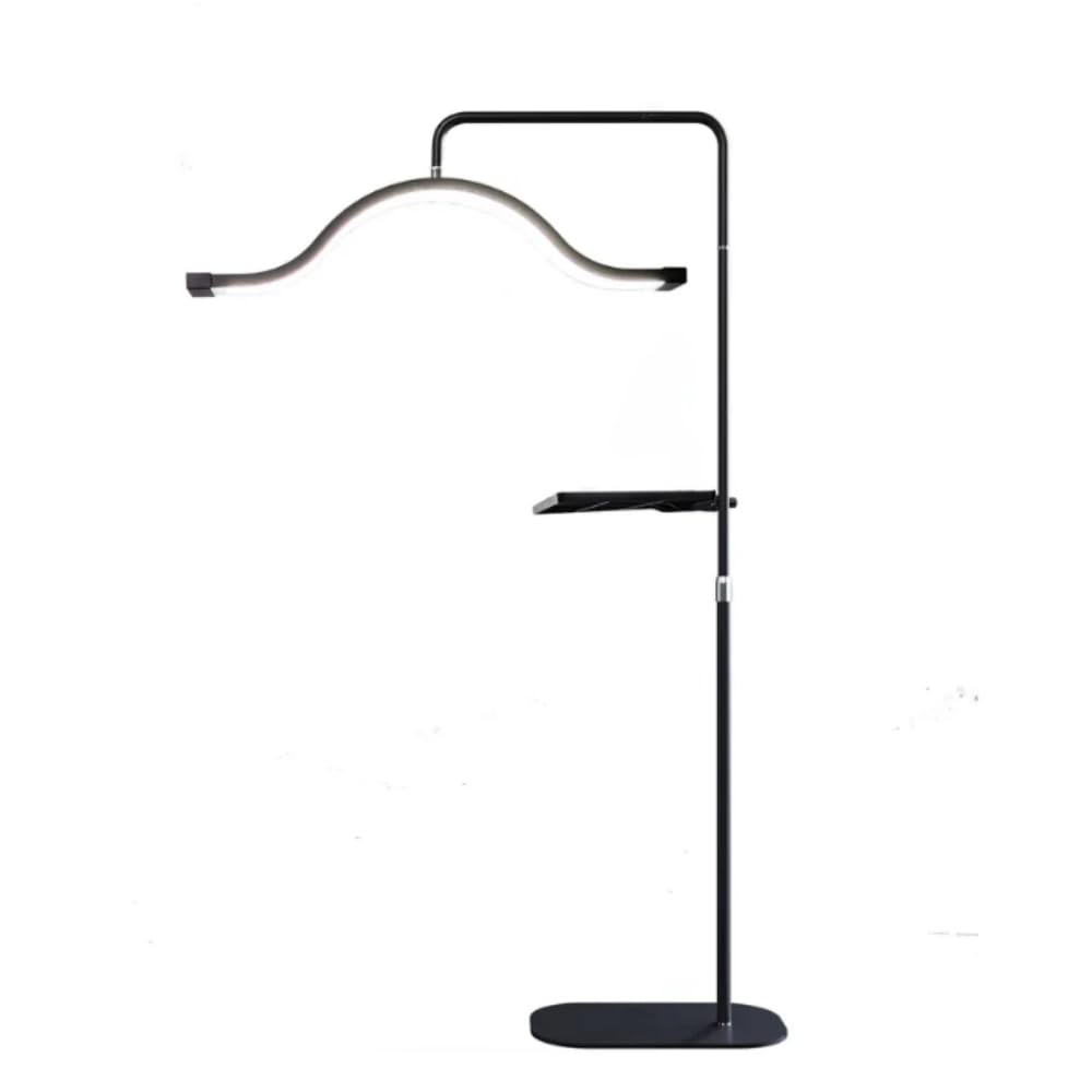 Atlas View Adjustable Half Moon LED Floor Lamp - Dimmable Touch Control Lamp with Rotatable Halo Design & Stable Base - Eyelash