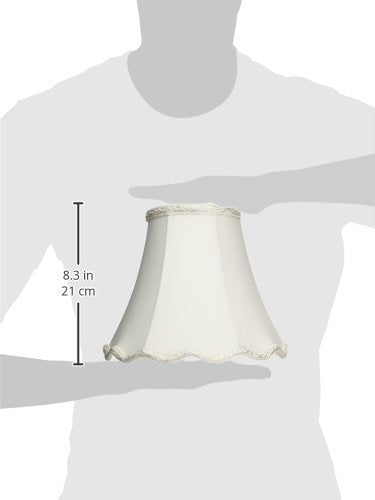 Royal Designs Scalloped Bell Lamp Shade, White, 4.5 x 9 x 7.75, Round Clip, Model DS-83-9WH
