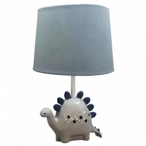Levtex Baby - Night Owl Table Lamp and Shade - Dinosaur Base with Blue Canvas Shade Lamp - Nursery Accessories - Measurements: 2
