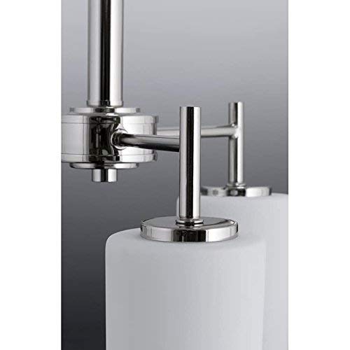 Progress Lighting P4318-09 Replay Collection Etched White Glass Modern Chandelier Light, 3-Light, Brushed Nickel