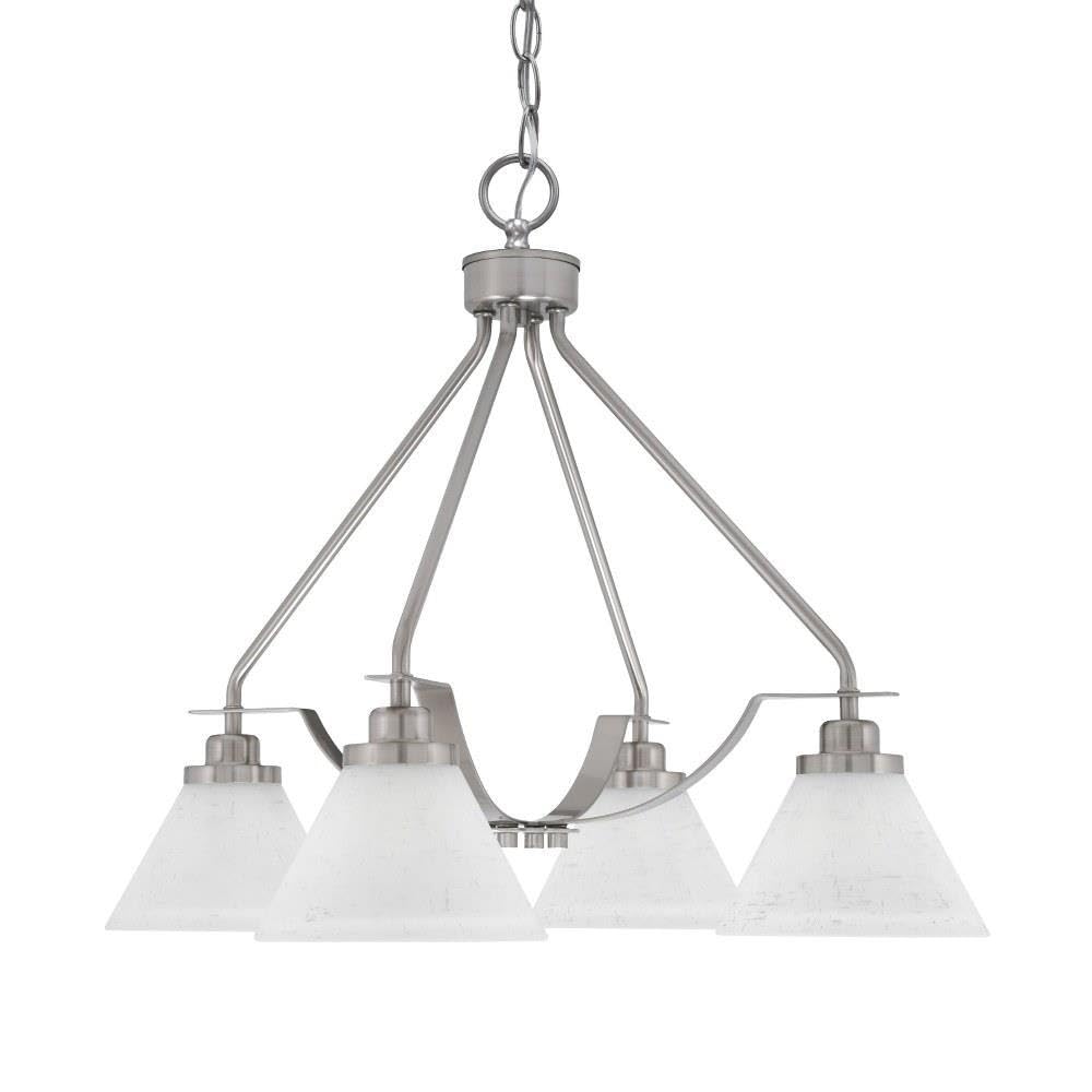 Toltec Lighting 2604-Bn-312 Odyssey - 3 Light Downlight Chandelier-21.5 Inches Tall And 18.75 Inches Wide, Finish Color: Brushed Nickel, Glass Color: White Muslin