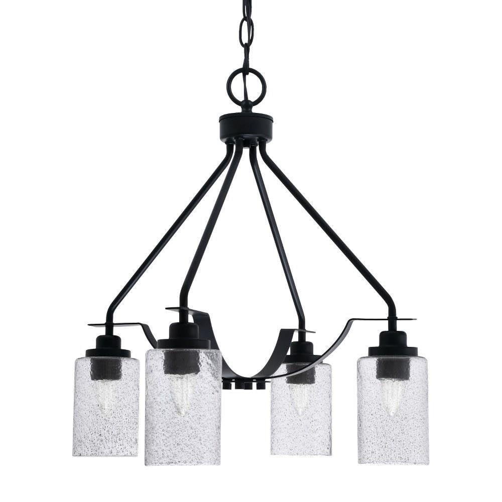 Toltec Lighting 2604-Mb-3002 Odyssey - 3 Light Downlight Chandelier-22.5 Inches Tall And 16 Inches Wide, Finish Color: Matte Black, Glass Color: Smoke Bubble