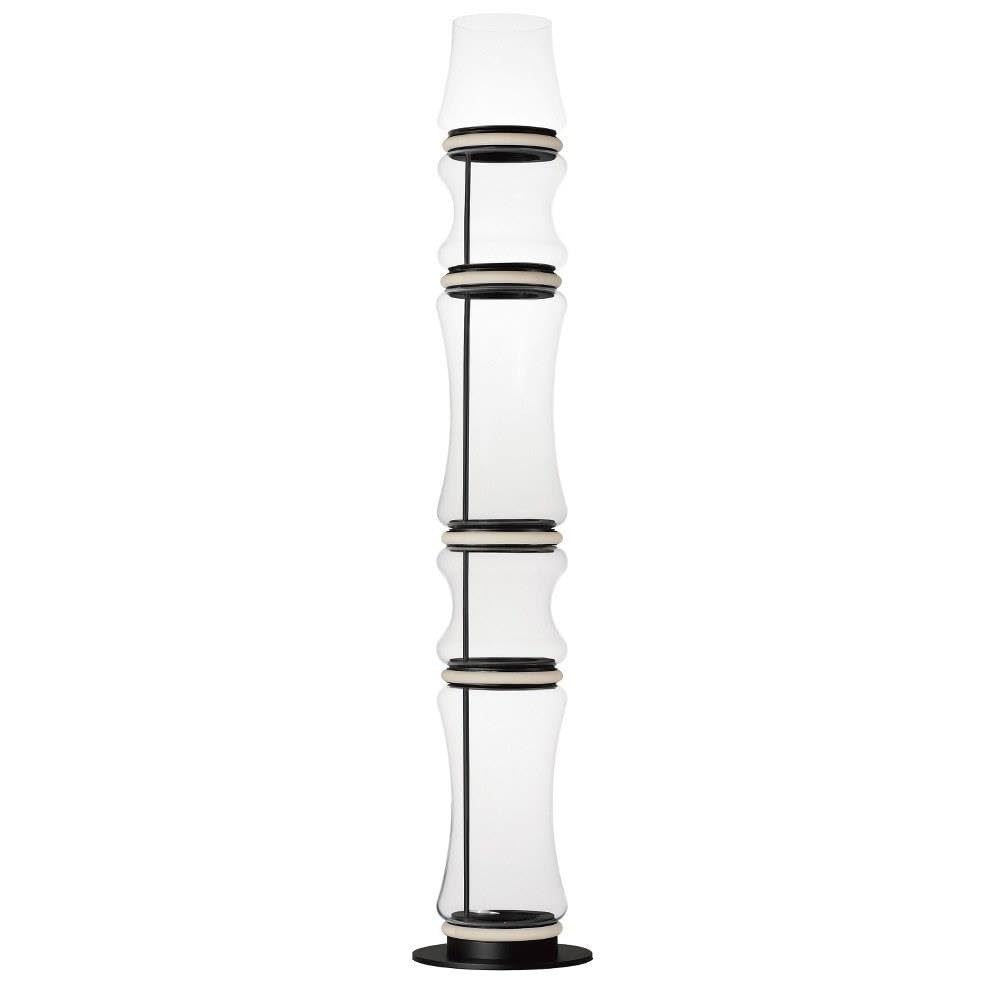 ET2 Lighting Syndicate 5-Light Floor Lamp | Black Finish | Clear Glass Shade | Modern Standing Floor Lamp for Living Rooms and R