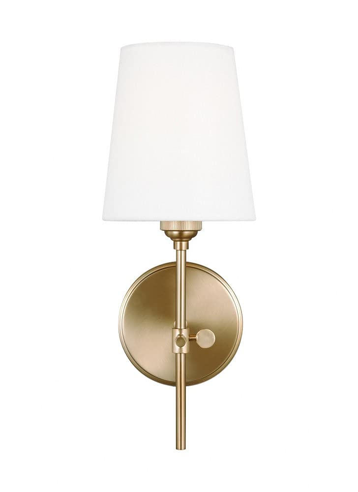 Generation Lighting 4187201-848 1-Light Baker Bath Fixture Wall Lamp Satin Brass 4187201-848 | Bathroom Light Fixture for Home D
