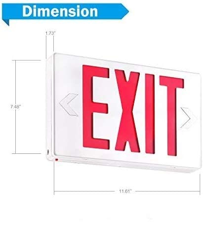 Exitlux 6 Pack- Led Red Led Exit Signs With Emergency Lights -Ul Listed Double Face Hardwired -120/277Vac - Us Standard Emergenc
