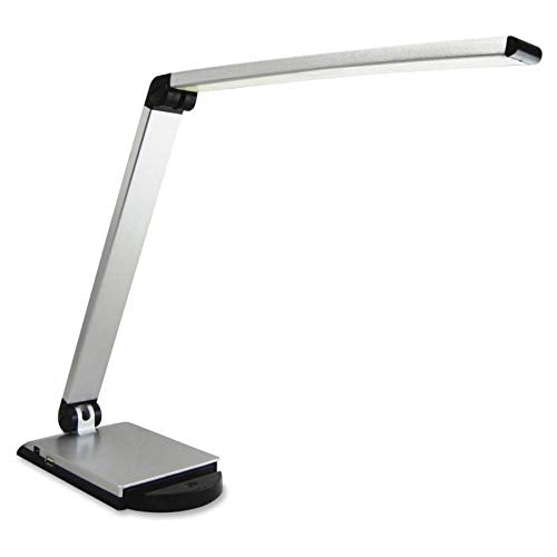 Lorell LED USB Smart Device Station Task Light, Dimmable, Silver