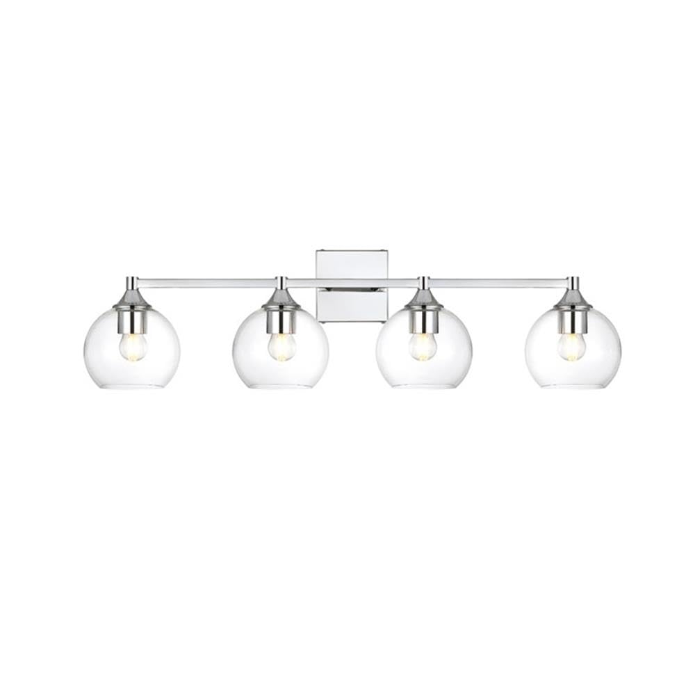Living District Foster 4-Light Iron & Glass Bath Sconce in Chrome/Clear
