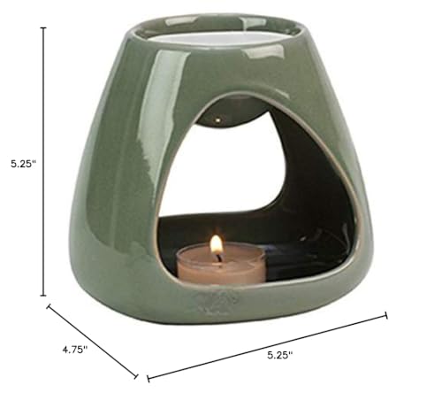 Biedermann & Sons Tealight Oil Warmer, Shiny Celadon