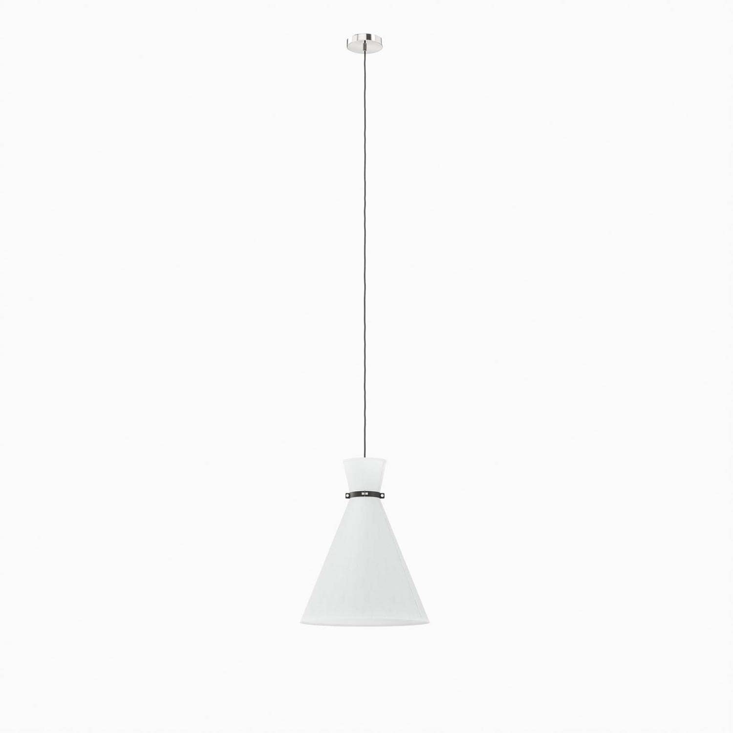 Modway Starlight 1-Light Pendant Light In White Polished Nickel, 15.5 X 15.5 X 72