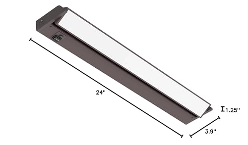 Getinlight 24-Inch Swivel Led Under Cabinet Lights  Glass Lens  Selectable White 2700K/4000K/5000K  Dimmable With Wall Dimmers  Bronze Finish  In-0202-3-Bz