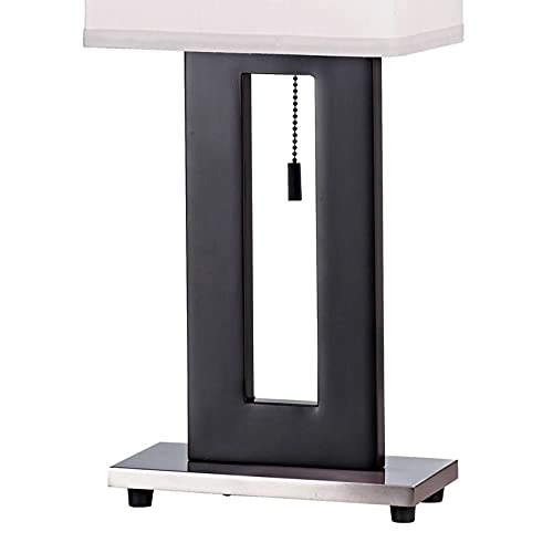 360 Lighting 30 Tall Floating Modern Table Lamps Set Of 2 - Black Metal Frame, White Fabric Shade For Bedroom, Living Room, Office