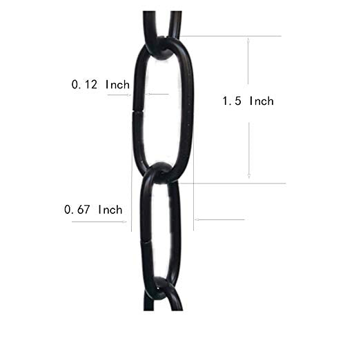 WOERFU 6ft Black Pendant Light Fixture, Metal Chain-Hung Design, Max 50lbs, Model WF-CH6FT