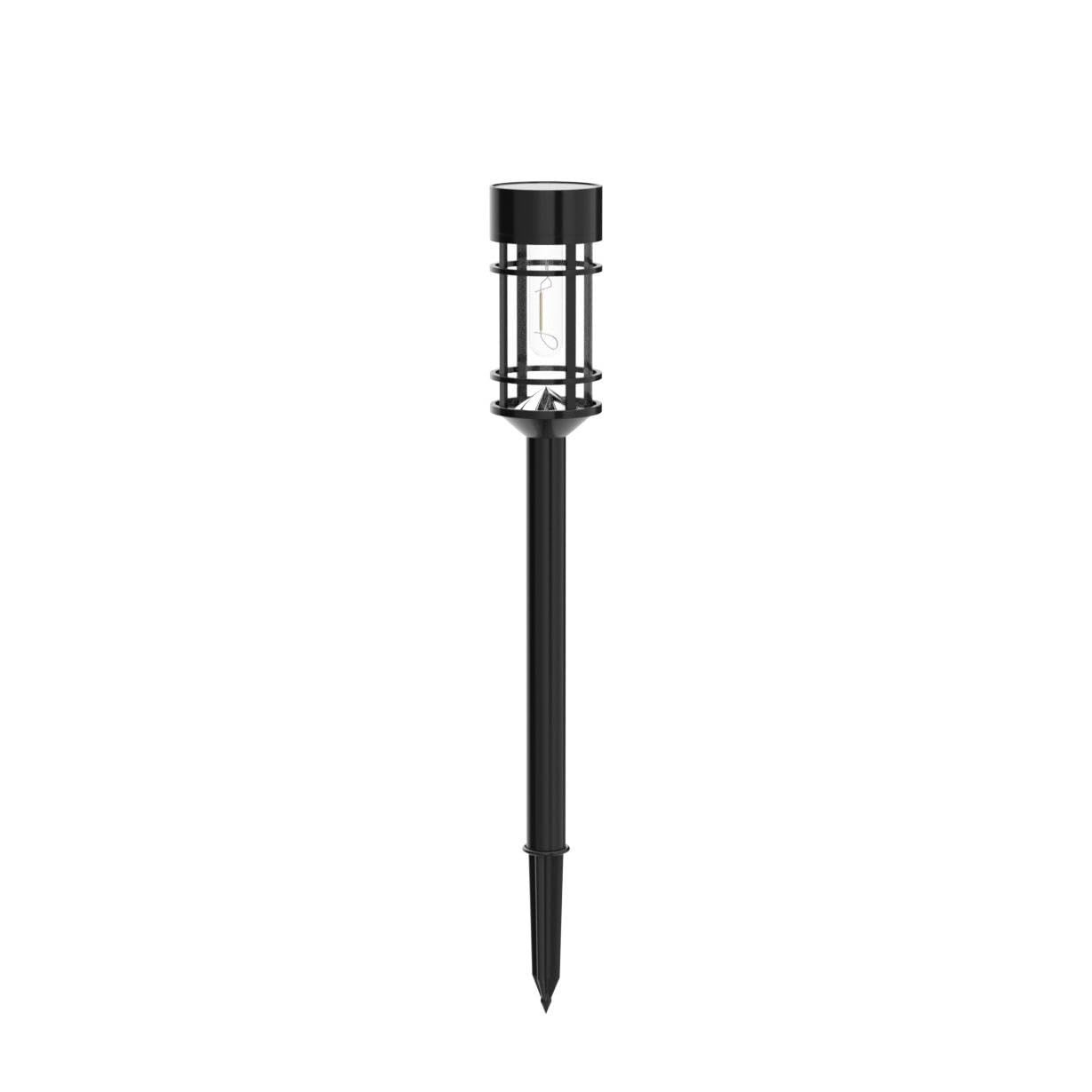 ILANCK Solar Pathway Lights 8 Pack, Waterproof IP65, LED Metal Garden Lights, Black, Model HNBRPL07B