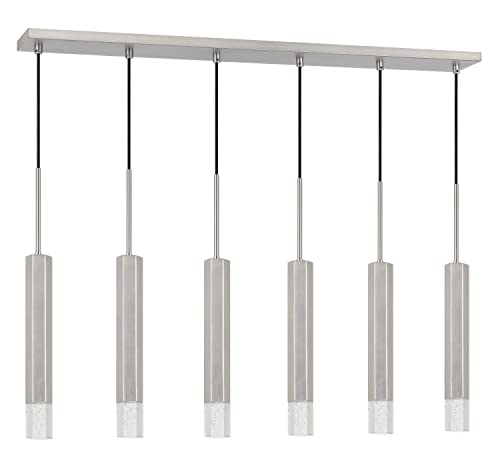 Cal Lighting Fx-3723-6P-Bs Transitional Led Pendant From Led Pendant Collection In Pewter, Nickel, Silver Finish, 4.75 Inches