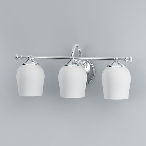 Gatco Tavern Triple Sconce, 3-Light Frosted Glass Wall Fixture, 20inW x 9inH x 7.5inD, Polished Nickel, Model 1626