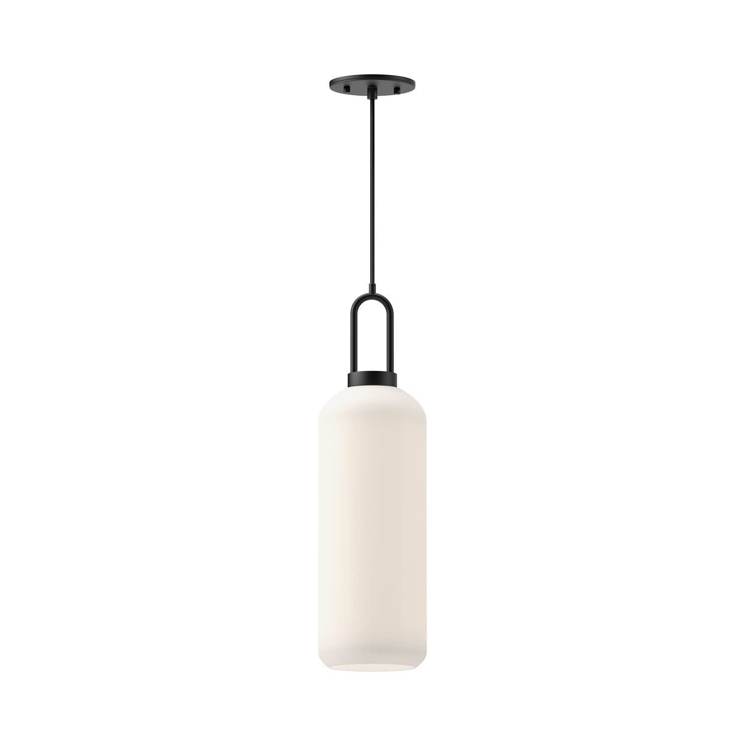 Alora Mood PD401606MBOP Soji Pendant, Matte Black/Opal Matte Glass