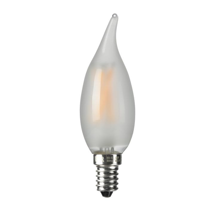 Amdtu 60W Candelabra Light Bulbs Led, Frosted Chandelier Bulb 60 Watt, E12 Led Bulb Dimmable Soft White 2700K, Flame Bent Tip Ca