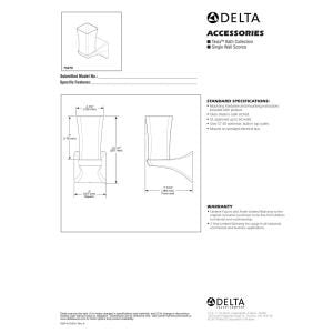 Delta 75270 Tesla Bathroom Sconce, Glass, Brilliance Polished Nickel, Model PN