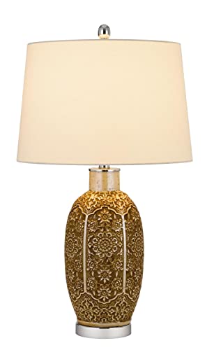Cal Lighting Bo-2974Tb Transitional One Light Table Lamp From Olive Collection In Pewter, Nickel, Silver Finish,