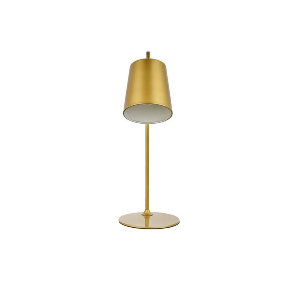 Living District Leroy 1-Light Modern Metal Table Lamp in Brass
