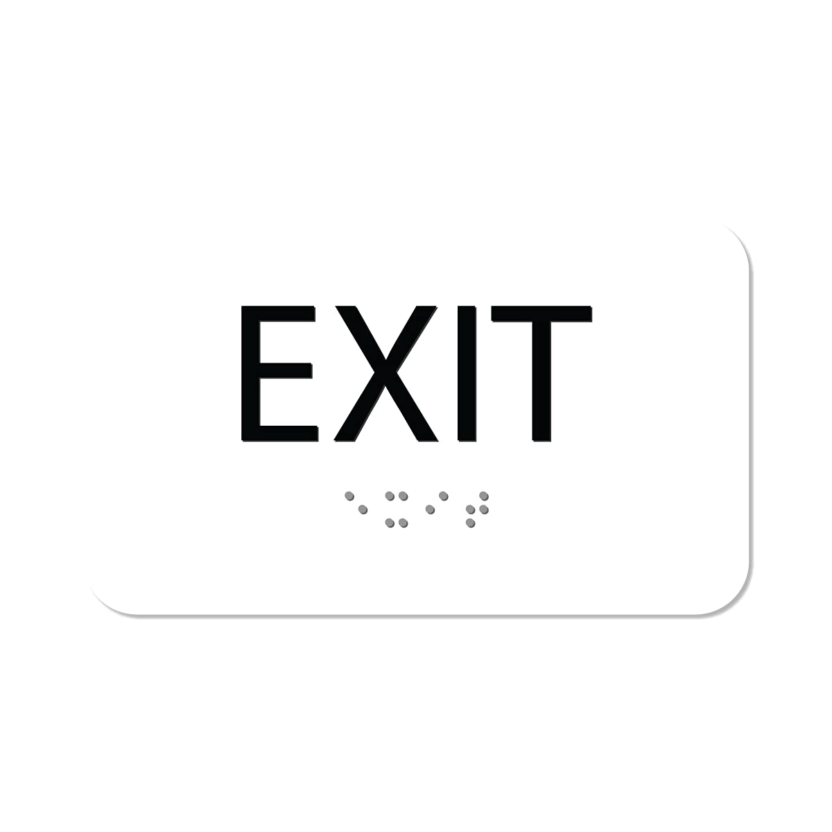 ALPHA DOG ADA SIGNS Braille Exit Sign 3x5 inch ADA Compliant Indoor Outdoor Business Easy Install USA Made (White)