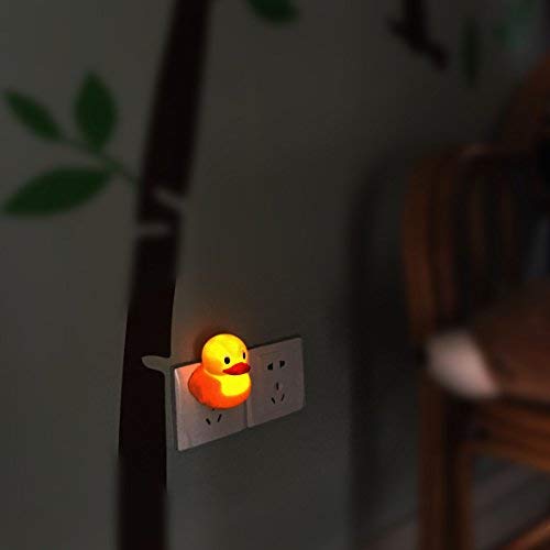 Feihuan 2 Pack Plug In Led Night Light With Cute Duck Dusk To Dawn Sensor Kids Decor Warm White 2700K Classic Kit -Be Safe At Ni