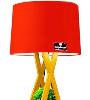 Hopdezyo E27 LED Italian Crafter Home Decor Floor Lamp for Living Room Bedroom Office, Holder & Lamp, Red Shade Pack of 1
