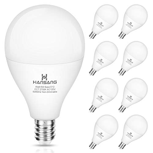 hansang E12 LED Ceiling Fan Light Bulbs 60 watt Equivalent, E12 Candelabra Base led Bulbs Warm White 2700K,A15 Small Base LED Li