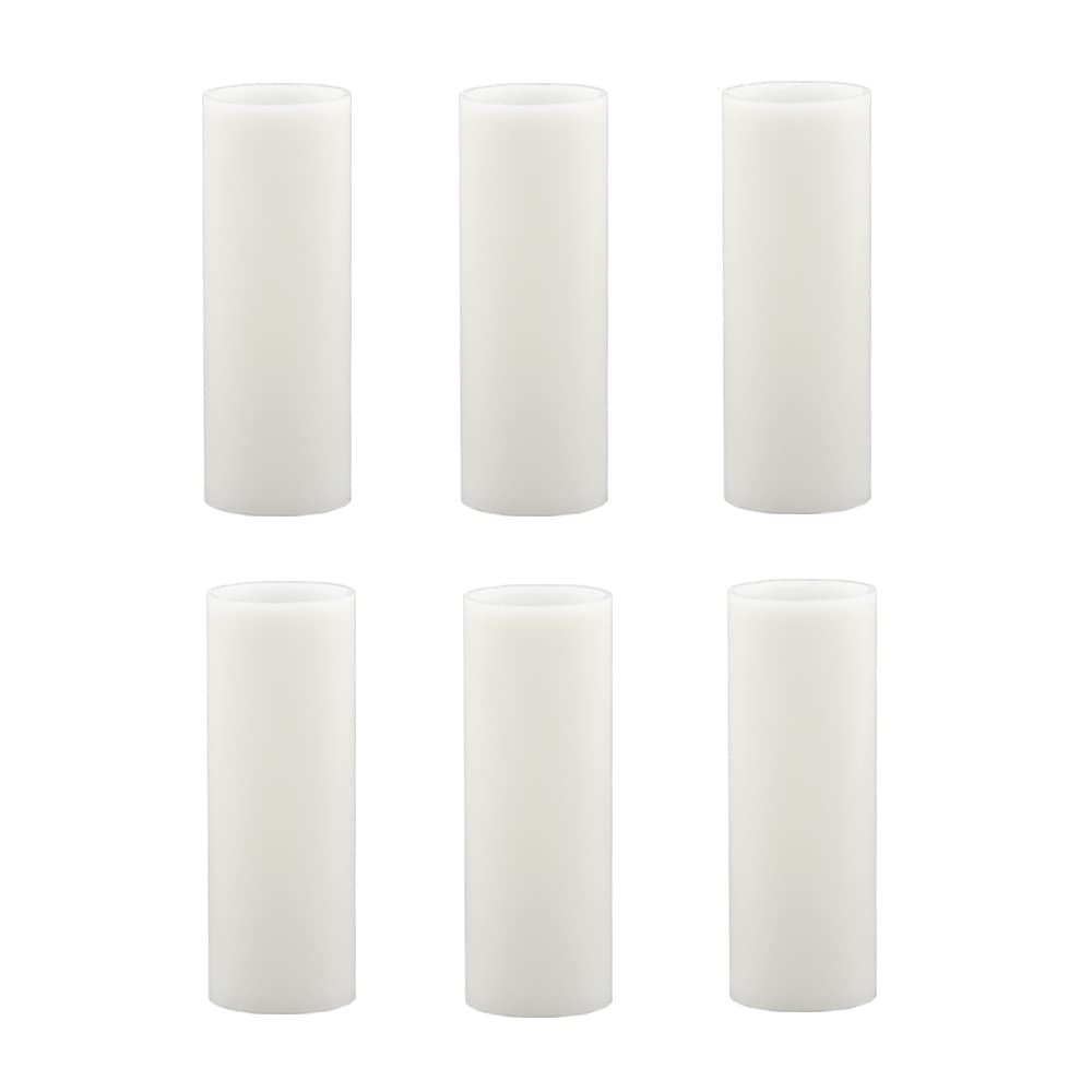 3 Inch Tall White Plastic Candle Covers Sleeves Chandelier Socket Sleeves Candelabra Base E12 Socket Covers Set of 6-New