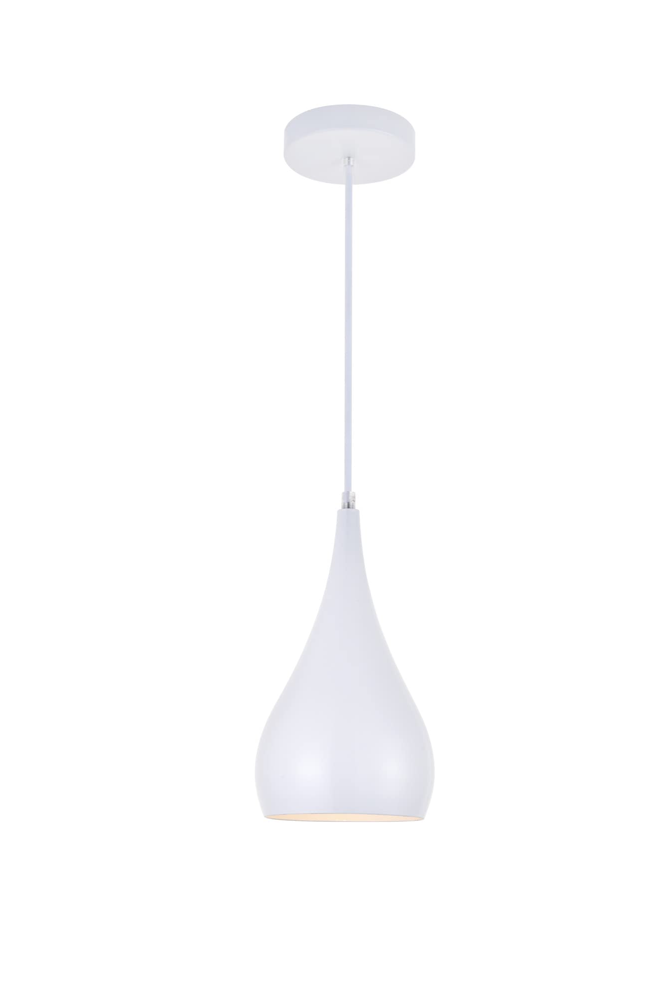 Elegant Lighting Ldpd2001 Nora Single Light 6" Wide Mini Pendant With An Aluminu, Black