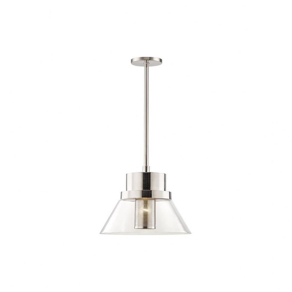 Hudson Valley 4032-PN One Light Pendant from The Paoli Collection, Large, Polished Nickel, 68 Count