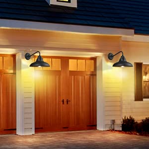 FLQMYQ Outdoor Wall Lights, 3 Pack, Matte Black, Metal Sconce, 12in Classic Barn Lanterns for Indoor & Outdoor Use