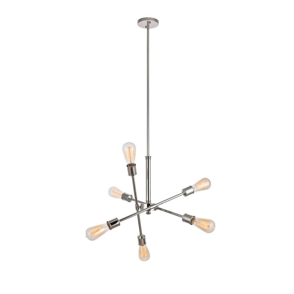 Elegant Lighting Living District Axel 6-Light Metal Pendant in Polished Nickel