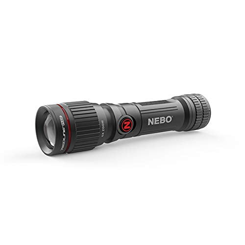 NEBO Redline Flashlight - Rechargeable LED, 450-2000 Lumens, Water & Impact Resistant, Black Anodized Aluminum, Model NEB-FLT-0003