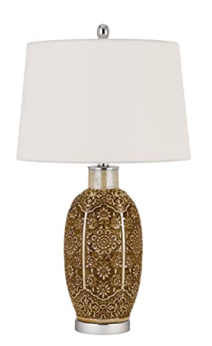 Cal Lighting Bo-2974Tb Transitional One Light Table Lamp From Olive Collection In Pewter, Nickel, Silver Finish,