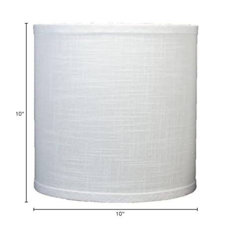 Urbanest Linen Drum Lamp Shade, 10-Inch By 10-Inch By 10-Inch, Off White, Spider