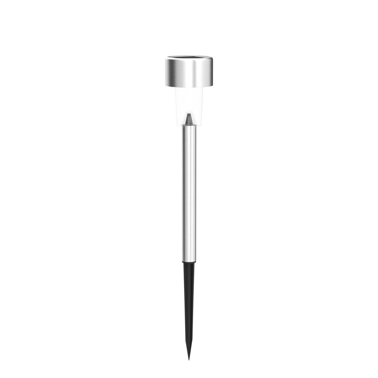 SOLPEX Solar Outdoor Lights 12 Pack, Stainless Steel, Waterproof LED Pathway Lighting, Cold White, Model 6982