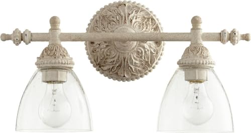 Quorum 5257-2-70 White Transitional Two Light Vanity Fixture, Plastic, 1 Count
